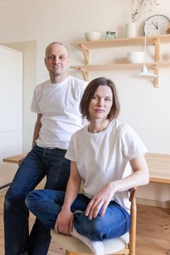 Arkkitehti Laura Mattila ja arkkitehti, puuseppä Mikko Merz.