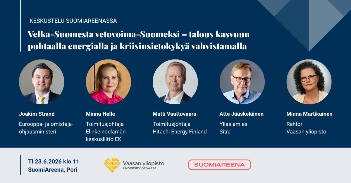 Talouskasvu ja puhdas energia esillä SuomiAreenan paneelissa
