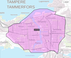 Tampereen keskustan ilotulitekieltoalue 2025