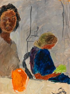 Elga Sesemann: Omakuva keltaisen ruukun kanssa, 1943. Kuva: HAM/Hanna Kukorelli.