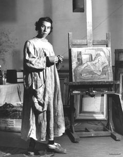 Tove Jansson maalaamassa. © Eva Konikoff.