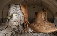 Ana Teresa Barboza: Toisiinsa punoutuvat tarinat, 2025, yksityiskohta. Helsinki Biennaali 8.6.–21.9.2025, Vallisaari. Kuva: HAM / Helsinki Biennaali / Sonja Hyytiäinen.