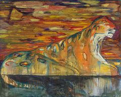 Leena Luostarinen: Yö-leopardi II, 1981-1982. HAM Helsingin taidemuseo. Kuva: HAM / Sonja Hyytiäinen.