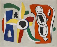 Fernand Léger, Monivärinen kukka, 1937. Öljy kankaalle, 54 x 65 cm. Sara Hildénin Säätiö. Kuva: Jussi Koivunen