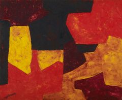 Serge Poliakoff, Sommitelma, 1961. Öljy kankaalle, 81 x 100 cm. Sara Hildénin Säätiö. Kuva: Jussi Koivunen