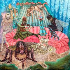 Emma Ainala, Nesting Lounge, 2026. Öljy kankaalle, 180 x 180 cm.