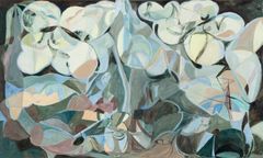 Juliana Hyrri, Vuodet (ja pinni), 2026. Öljy kankaalle, à 180 x 150 cm.