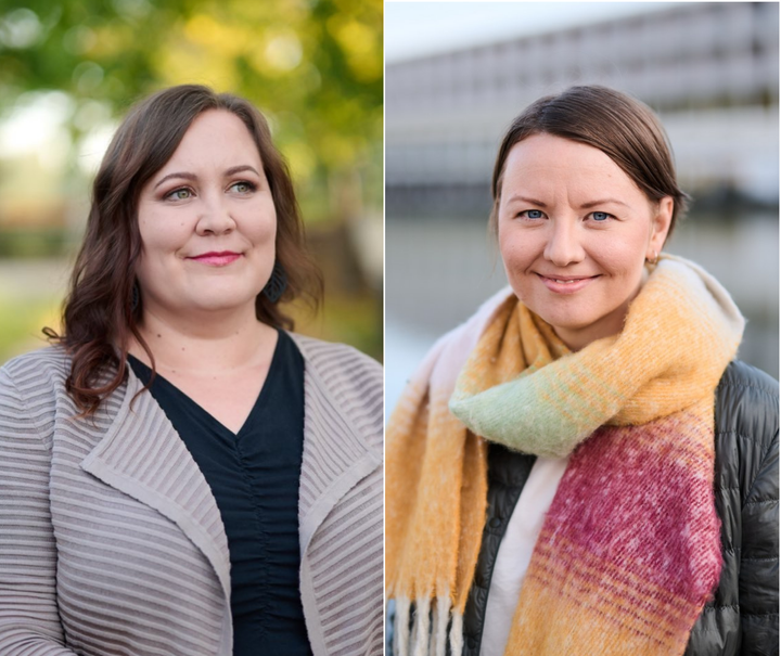 De Grönas förhandlare Hanna Hukari och vice förhandlare Henna Hiilamo.