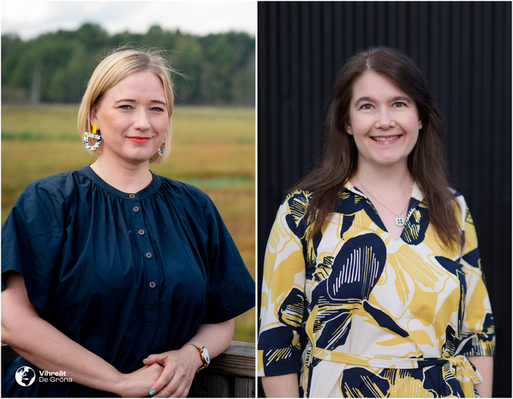 Aluevaltuustoryhmän puheenjohtaja Henna Partanen ja aluevaltuuston 1. varapuheenjohtaja Johanna Karimäki