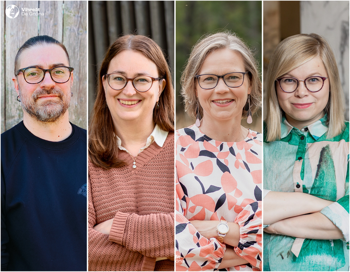 Eduskuntavaaliehdokkaat Tommi Muhli, Inka Hopsu, Tiina Elo ja Saara Hyrkkö