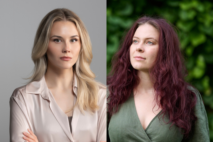 HSL:n hallituksen vihreät jäsenet Amanda Alvesalo (Helsinki) ja Peppi Seppälä (Espoo)
