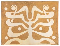 Puolivalmis lasittamaton sgraffito-tekniikalla koristeltu uunikaakeli. Kuva: Porvoon museo / Jari Nieminen