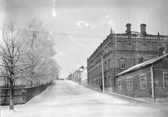 Irisfabriken fanns vid Brunnsgatan i Borgå. Foto: G. Christiernins samling, Borgå museum
