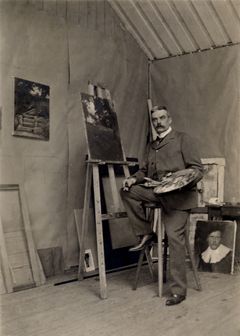 Albert Edelfelt ateljeessaan
