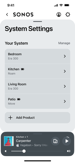 Kaikki hallintatyökalut ovat kuuntelijan käytettävissä yhdellä pyyhkäisyllä. Kuva: Sonos