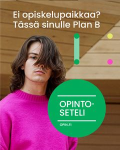 Opintosetelioikeuden voi tarkistaa ja setelin aktivoida Opin.fi-palvelussa 5.8.2026 alkaen. Opintoseteli on opetus- ja kulttuuriministeriön määräaikainen kokeilu.