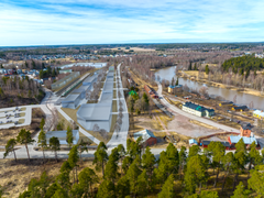 Havainnekuva Porvoon lähiliikenneaseman seudusta.