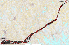 Kartbild över flygplanen