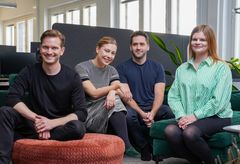 From Left: Lasse Laaksonen (Boksi CEO & co-founder) Matilde Pelkonen (Monochrome co-founder) Tomer Atzmon (Boksi CFO & co-founder) Emma Ohra-aho Naumanen (Monochrome CEO & co-founder)