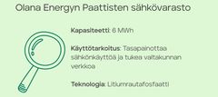 Faktalaatikko Olana Energy sähkövarasto