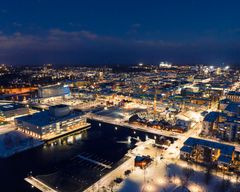 Aerial view of Oulu City Centre.