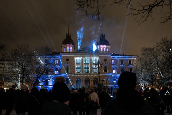 LumoLight festival 2024. City Hall, Dialogue - Niko Tiainen. Picture: Acke Salo.