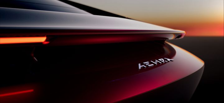 Silhouette of new AEHRA Sedan, to be presented on June the 16th 2023 in Milan during the MIMO - Milano Monza Open-Air Motor Show
