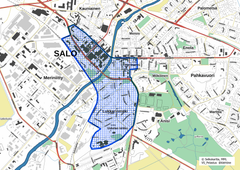 Karta över begränsningsområdet i Salo