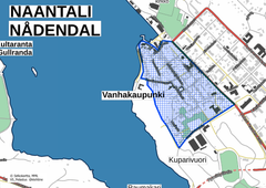 Karta över begränsningsområdet i Nådendal