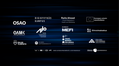 Logojen kokoelma, jossa on Oulun seutuun liittyviä organisaatioita ja hankkeita.