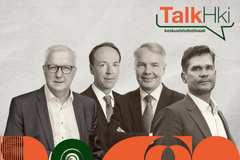 Presidenttiehdokkaat Olli Rehn, Jussi Halla-aho, Pekka Haavisto ja Mika Aaltola