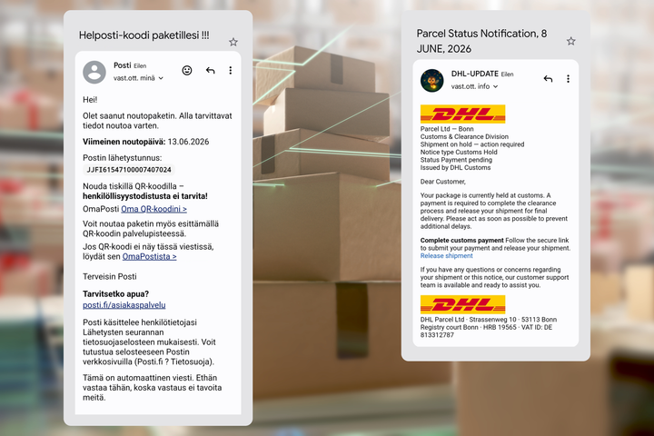 Pakettihuijaukset korostuvat tällä hetkellä selvästi Kilpi-sovellukseen tehdyissä ilmoituksissa.