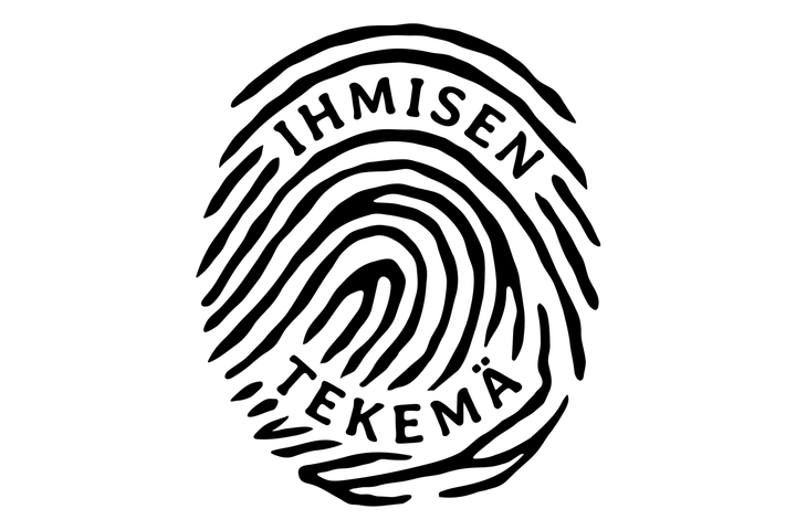 Ihmisen tekemä -tunnuksen on suunnitellut Juuso Koponen