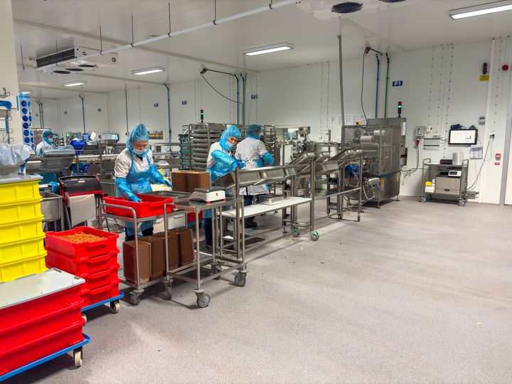 Medarbetare%20arbetar%20vid%20en%20produktionslinje%20i%20Bosphorus%20livsmedelsanl%E4ggning.%20P%E5%20bilden%20syns%20en%20f%F6rpackningslinje%2C%20utrustning%20i%20rostfritt%20st%E5l%20samt%20l%E5dor%20som%20anv%E4nds%20f%F6r%20paketering%20av%20f%E4rdiga%20produkter.