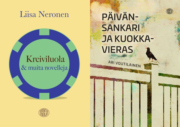 Kannet: Jari Mattila (Kreiviluola ja muita novelleja) & Iiris Kallunki (Päivänsankari ja kuokkavieras)