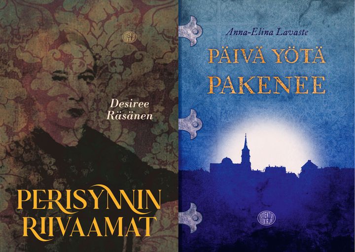 Kannet: Iiris Kallunki (Perisynnin riivaamat) & Ulpu Kaikkonen (Päivä yötä pakenee)