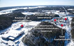 Kuvassa esitettynä uudet investoinnit AGCO Powerin Linnavuoren tehdasalueella.