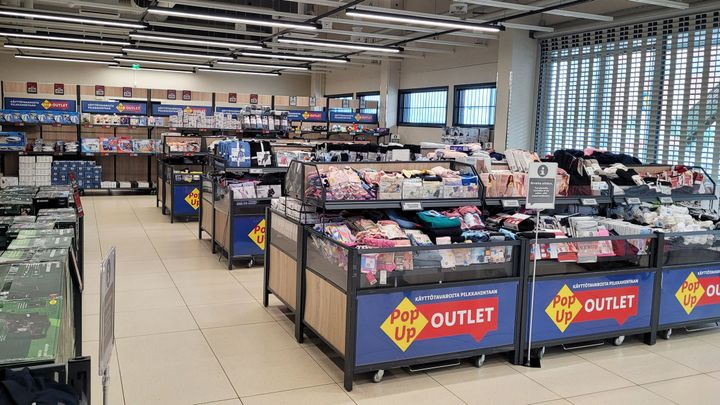 Helsingin Tukkutorilta löytyy erillinen käyttötavaroiden outlet-myymälä.