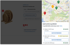 Selainnäkymä myymäläsaatavuudesta Lidlin nettisivulla.