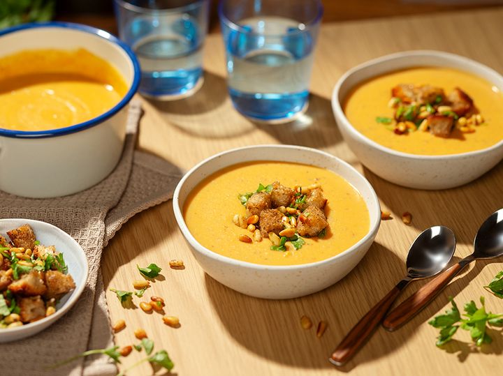 Bataattisosekeiton ohje on yksi Lidlin ja WWF:n helpoista arkiresepteistä ja löytyy Lidlin reseptipankista.