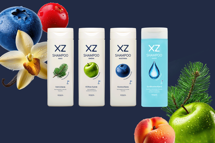 Kuvassa näkyvät XZ uudistuneen pakkausviestinnän mukaiset XZ-tuotteet