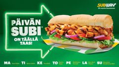 Subwayn Suosittu P iv n Subi Palaa Ravintoloihin Suomessa Subway Subwayn Suosittu P iv n Subi Palaa Ravintoloihin Suomessa Subway
