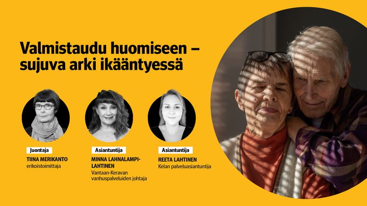 Tule mukaan Kelan suoraan lähetykseen, jossa saat käytännön vinkkejä tulevaisuuteen varautumiseen sekä tietoa tuista, palveluista ja toisen puolesta asioinnista.