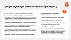 Ajatustyön suunta -kyselyyn vastanneiden työikäisten kokemuksia työarjesta 1/2. Lähde: Heltin ja Filosofian Akatemian Ajatustyön suunta -julkaisu, s. 14.