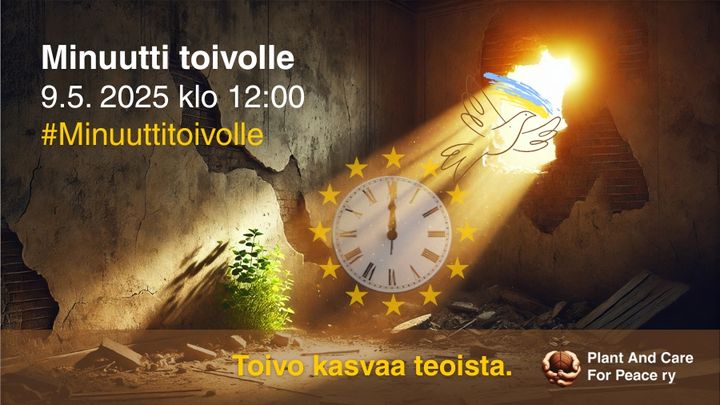 Minuutti toivolle -kampanja huipentuu Eurooppa-päivänä 9.5.2025 kello 12.