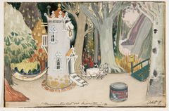 Svenska Teaternin lavasteluonnos, Tove Jansson, 1950 ©Moomin Characters™
