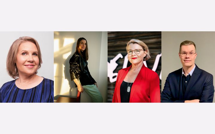 Elina Anckar, Marianne Goebl, Gitte Ørskou och Juha Ahonen.