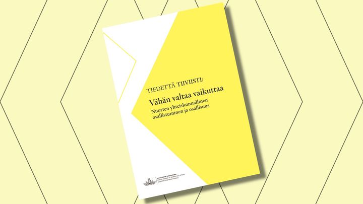 Vähän valtaa vaikuttaa -tiedekoosteen kansi keltaisella pohjalla