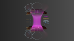 Cross-section of the first pilot device, NOVATRON 1, which is currently operational. The unique aspect of the NOVATRON design is the concave magnetic field that ensures unprecedented plasma stability, along with three plugging forces that prevent plasma leakage – two challenges that no one has previously managed to solve in order to commercialize fusion energy.