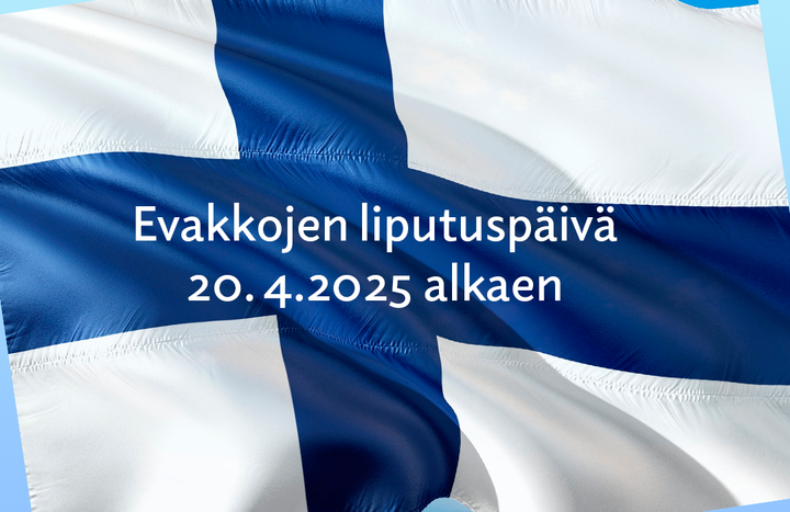 Evakkojen liputuspäivä 20.4.2025 alkaen.